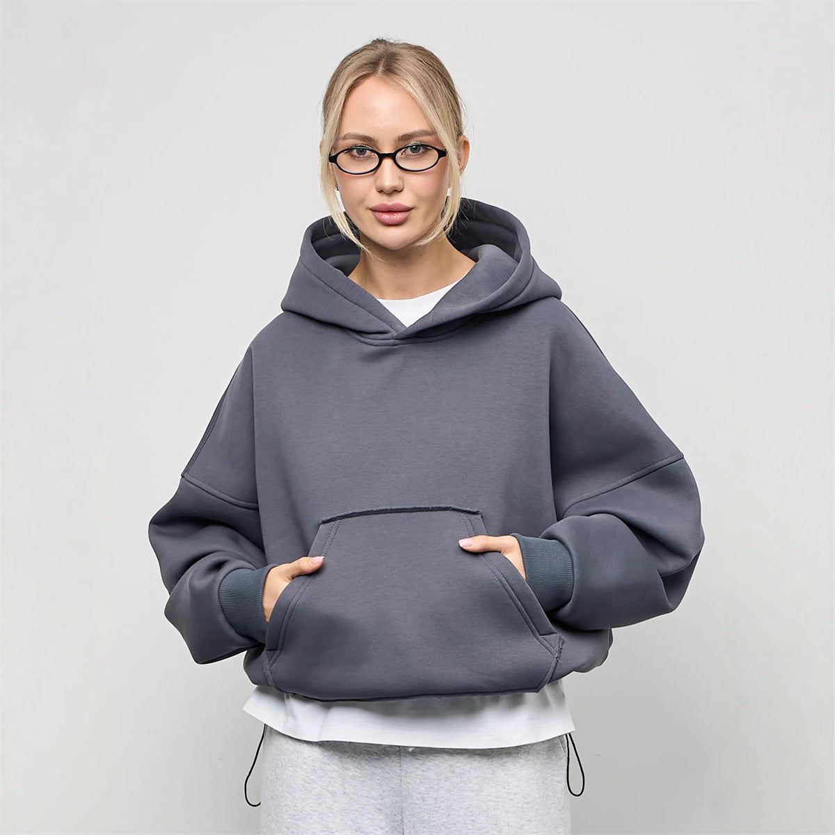 Damen Oversized Kapuzenpullover Lässiger Schnitt Mit Seitentaschen