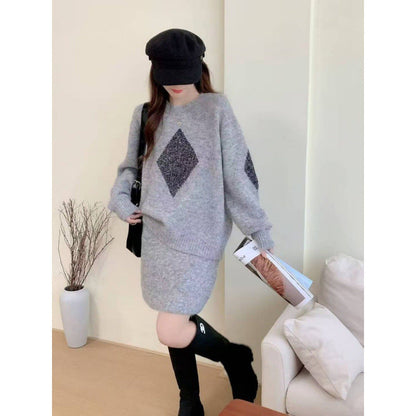 Damen Strickpullover Lässiger Schnitt Mit Diamantdetails Norvielle