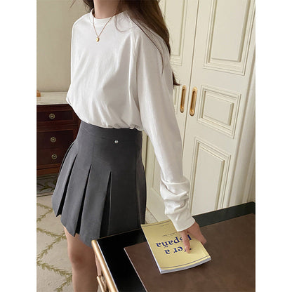 Damen Langarmshirt Baumwollmix Hochwertig Beige