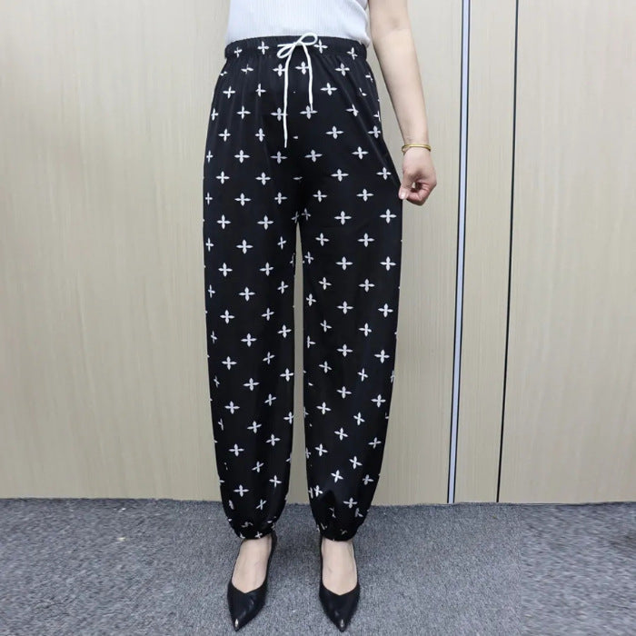 Damen Freizeithose Paris-Motiv Elastisch Bequem Norvielle