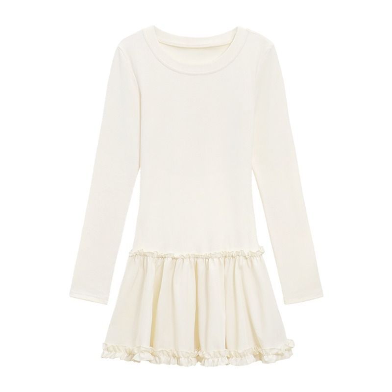 Damen Langarmshirt Voluminöser Rüschensaum Elegantes Design