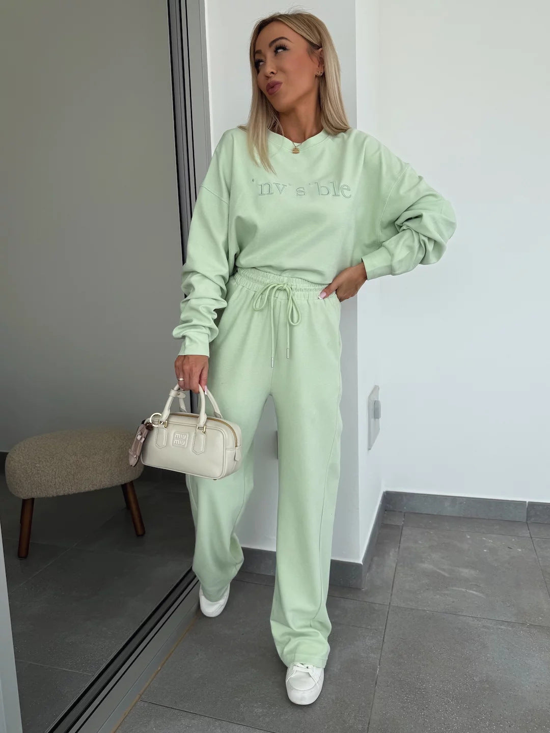 Damen Sweatpants-Set Weite Passform Baumwolle