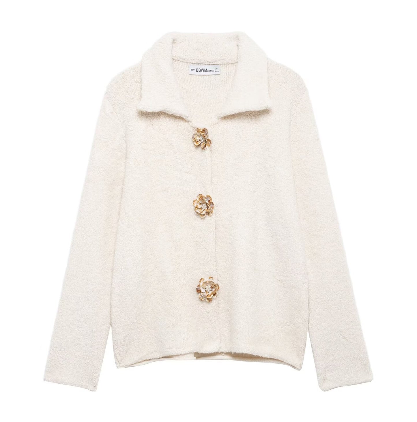 Damen Fleecejacke Kuschelig Knopfleiste Norvielle