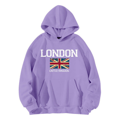 Damen Kapuzenpullover London-Style Kängurutasche Gemütlicher Schnitt
