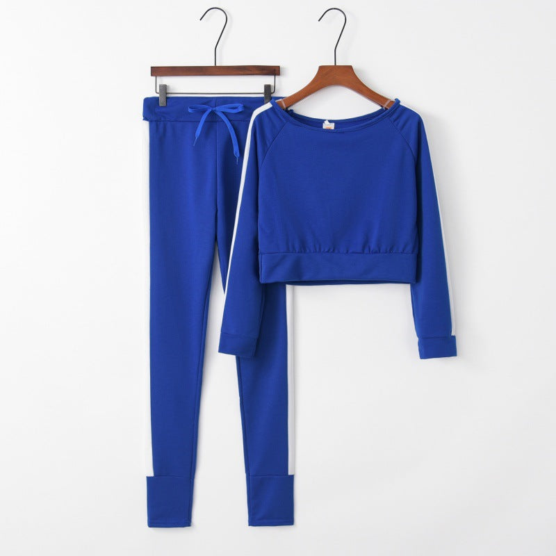 Damen Sportliches Loungewear-Set Cropped Oberteil und Hose