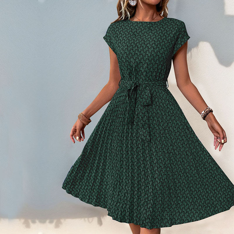 Damen Midikleid Asymmetrischer Saum Dekorativer Gürtel Norvielle