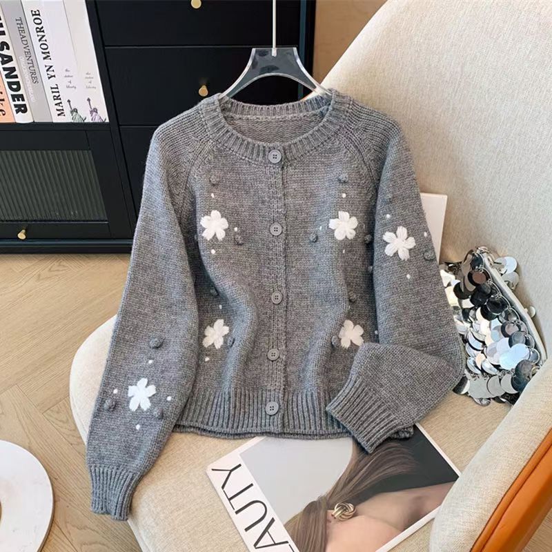 Damen Strickjacke Florales Design Norvielle