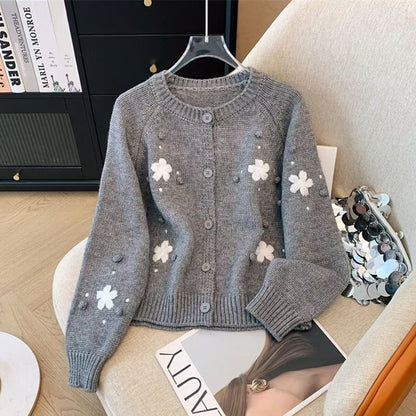 Damen Strickjacke Florales Design Norvielle