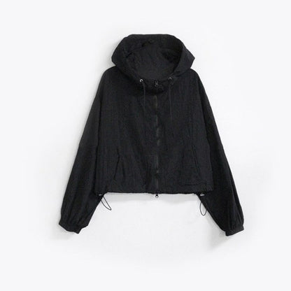 Damen Sportjacke Cropped Verstellbarer Kordelzug Norvielle