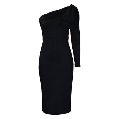 Damen Wickelkleid Asymmetrischer Ausschnitt Schleife Norvielle