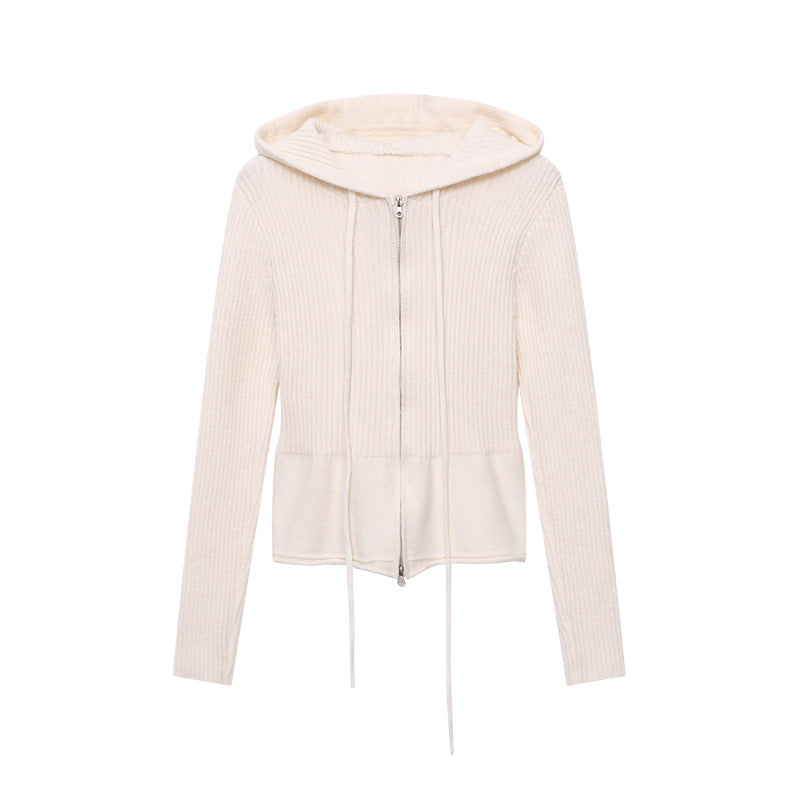Damen Strickjacke mit Kapuze und Reißverschluss Norvielle