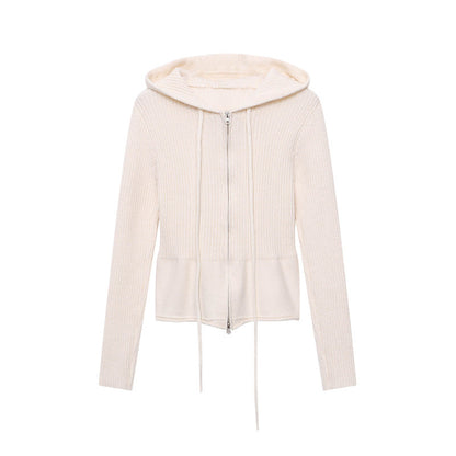 Damen Strickjacke mit Kapuze und Reißverschluss Norvielle