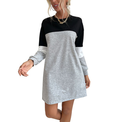 Damen Freizeitkleid Farbblockdetails Lässiger Schnitt Norvielle
