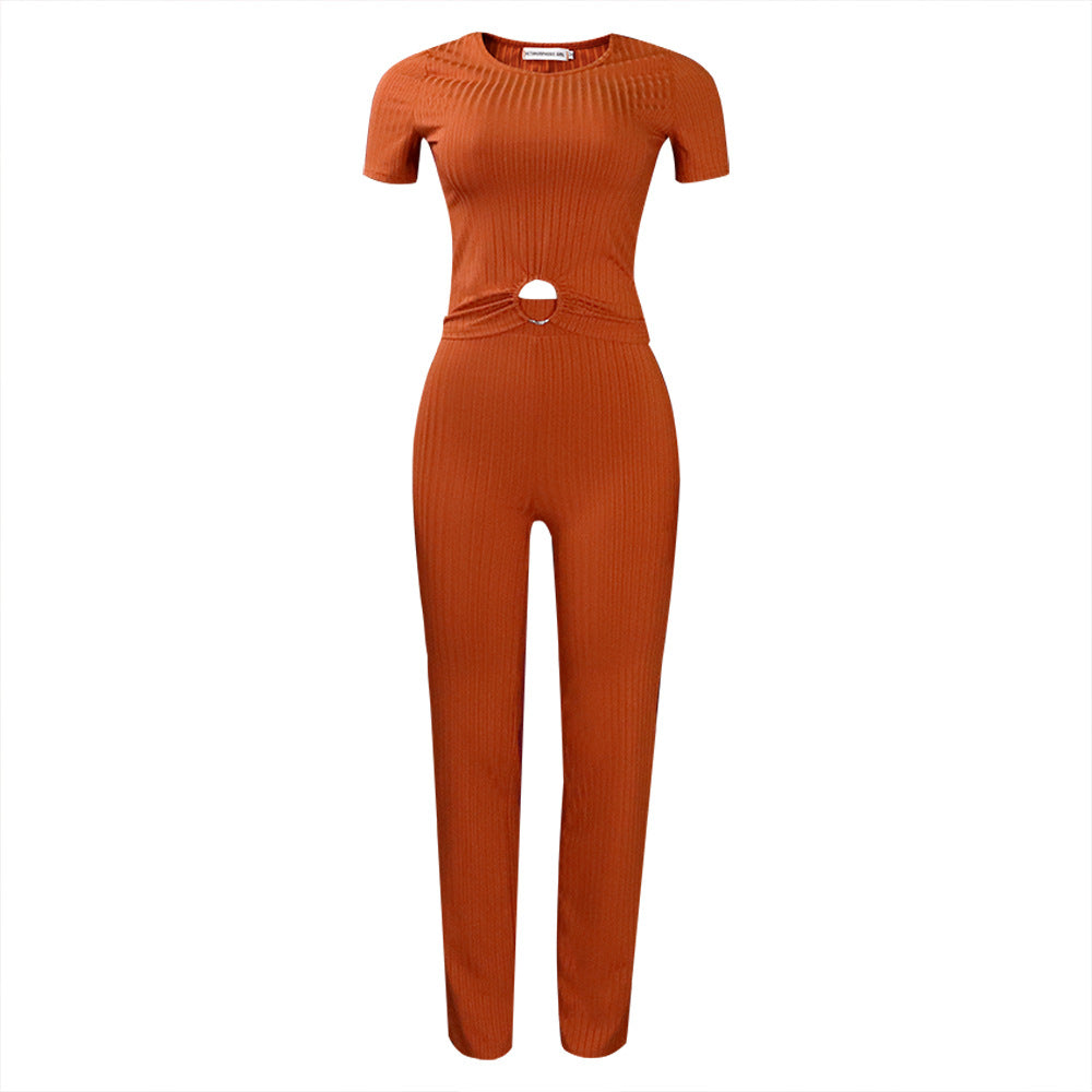 Damen Jumpsuit Hochgeschnitten Schlitz Norvielle
