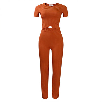 Damen Jumpsuit Hochgeschnitten Schlitz Norvielle