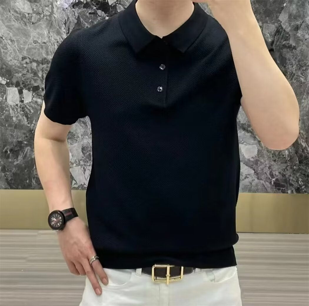 Herren Polo-Shirt Strukturmuster Moderner Schnitt - Norvielle