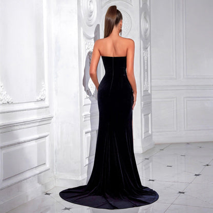 Damen Abendkleid Transparentes Oberteil Figurbetonter Schnitt