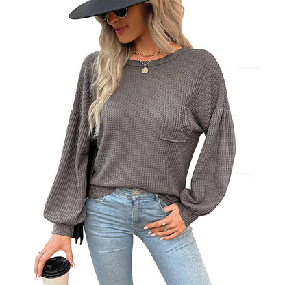 Damen Langarmshirt Waffelstruktur Norvielle