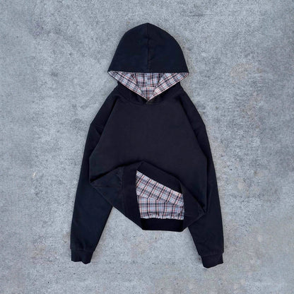 Damen Kapuzenpullover Karomuster Bequem