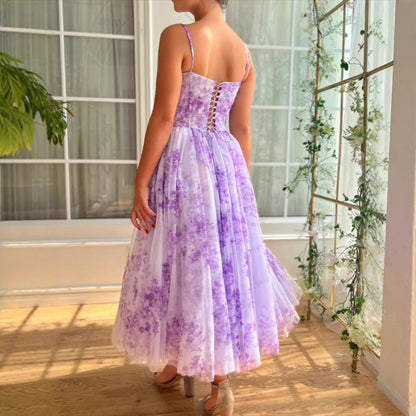Damen Abendkleid Florales Design Eleganter Schnitt Norvielle