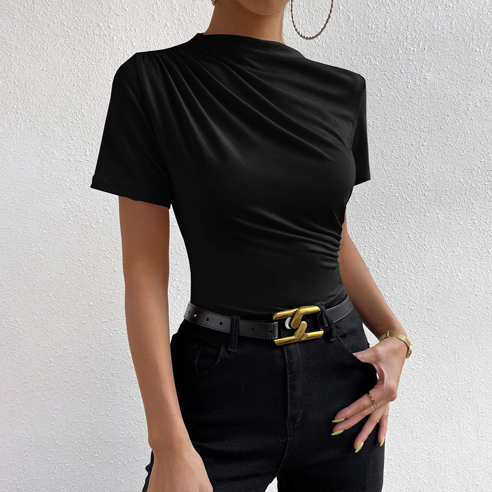 Damen Bodysuit Figurbetont Schickes Drapierungsdesign Norvielle - Norvielle