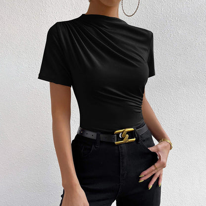 Damen Bodysuit Figurbetont Schickes Drapierungsdesign Norvielle - Norvielle