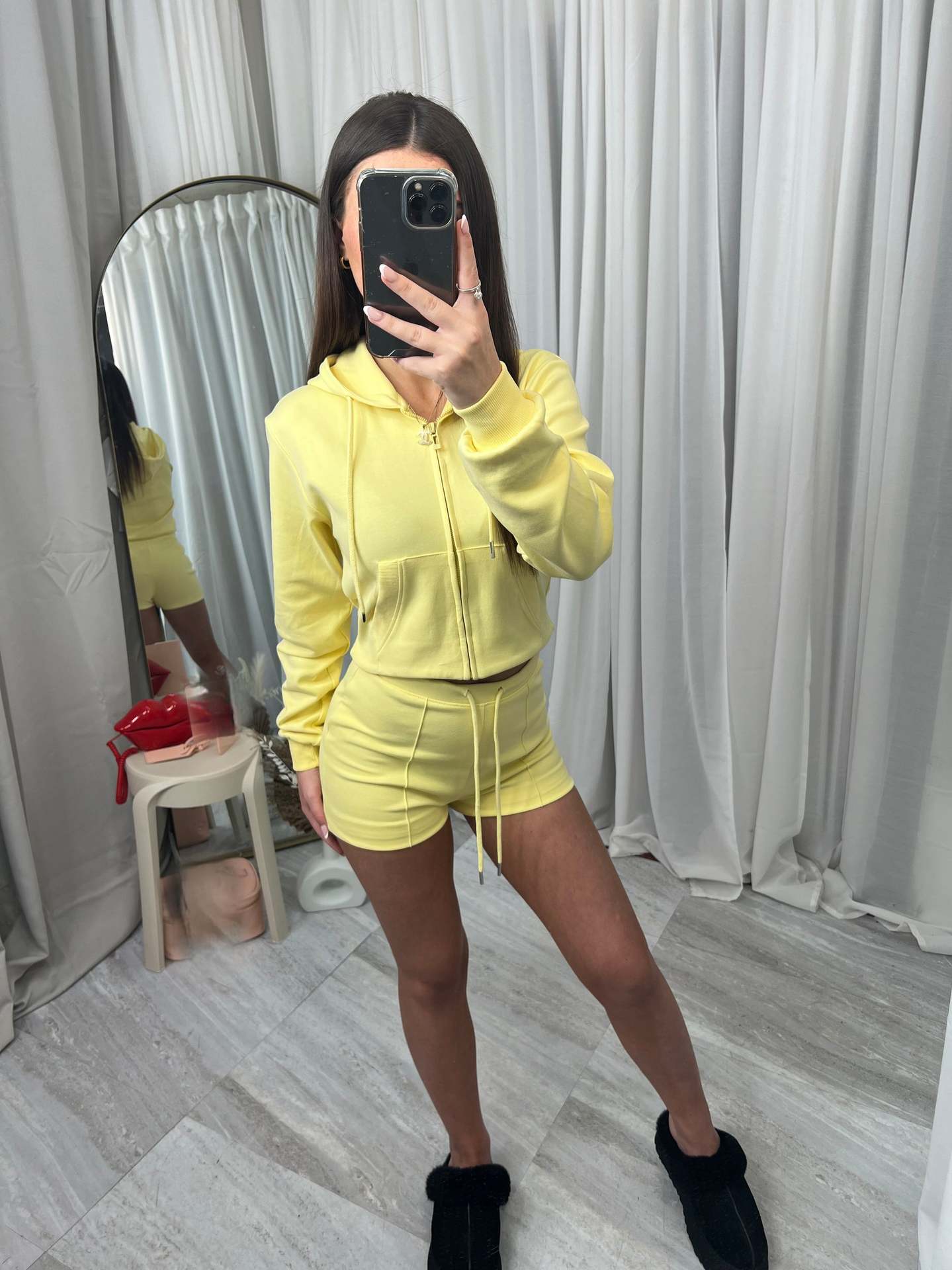 Damen Sportliches Kurzset mit Kapuze