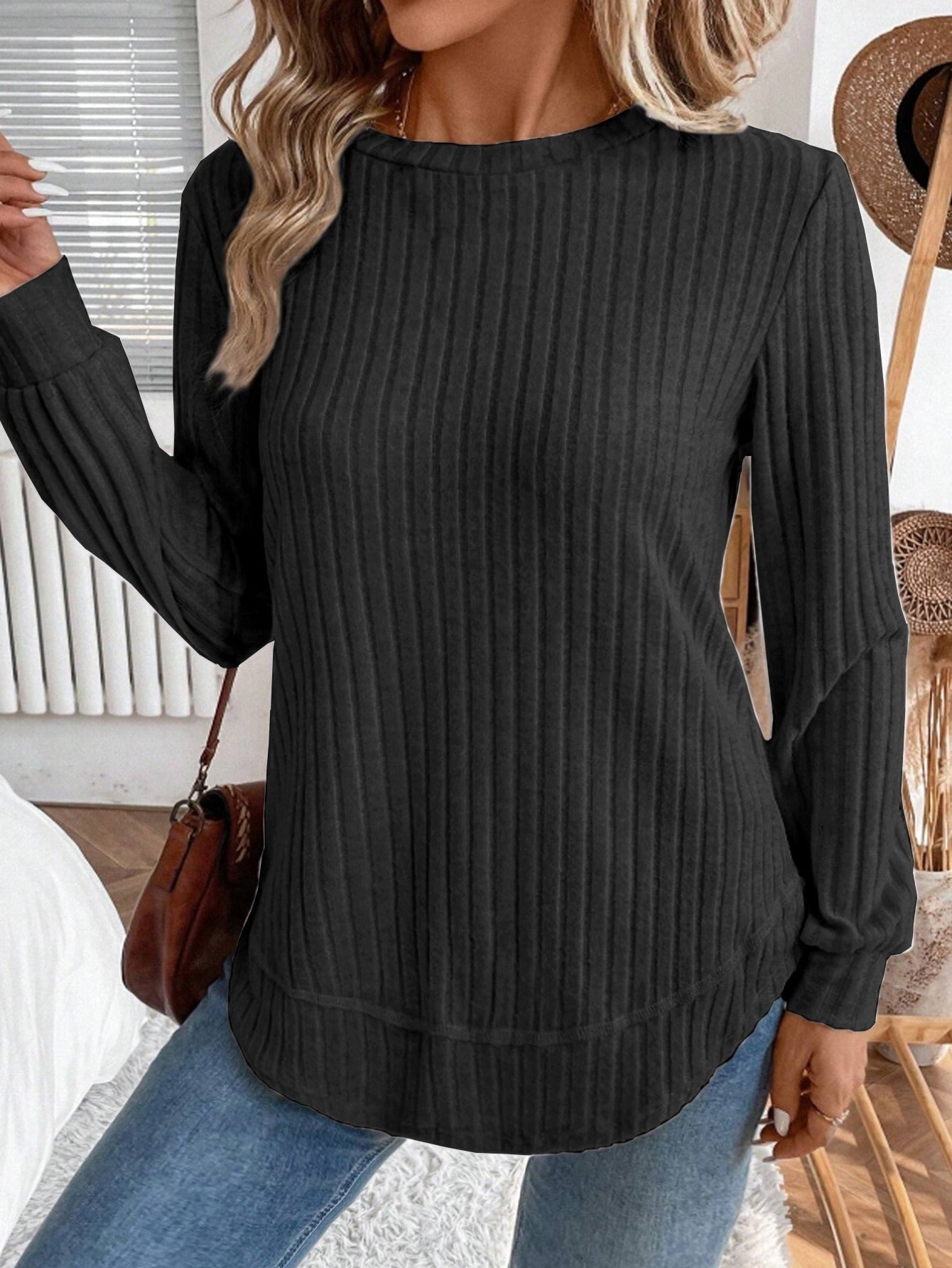 Damen Strickpullover Lässig Vertikalstreifen Norvielle