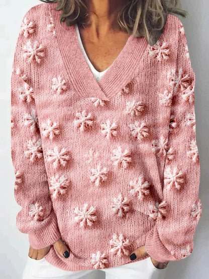 Damen Strickpullover Landschaftsmuster