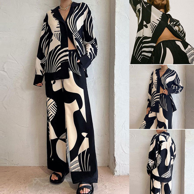 Damen Lounge-Set mit Muster Norvielle
