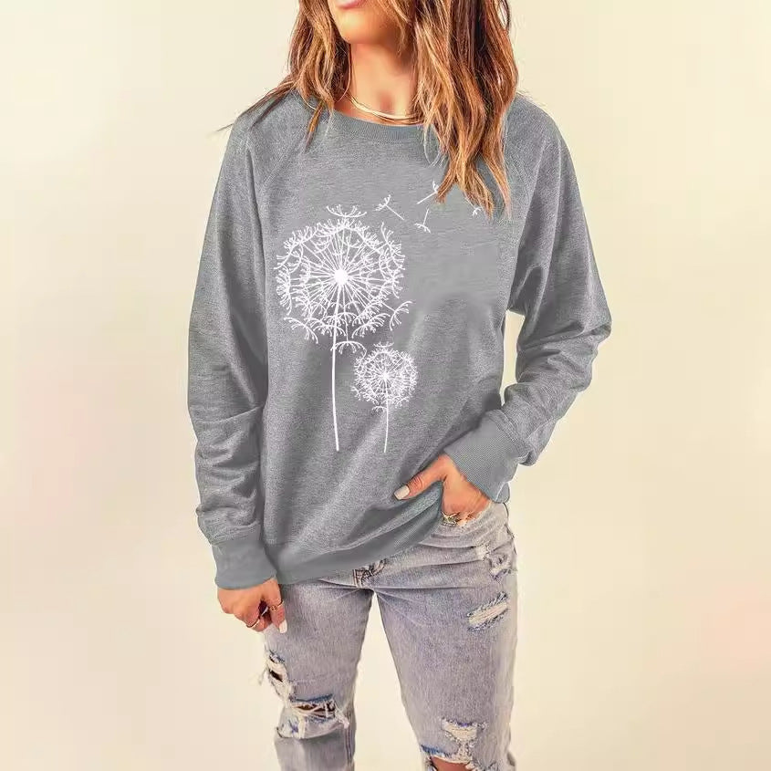Damen Sweatshirt Pusteblumen-Motiv Norvielle