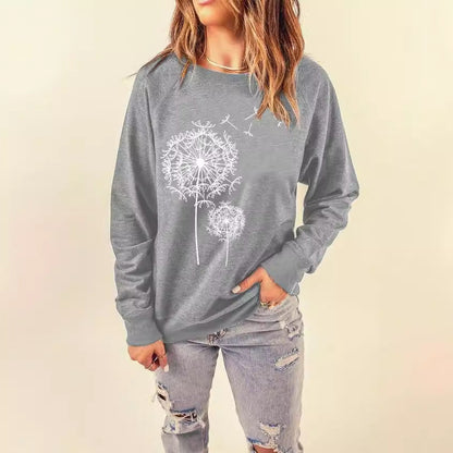Damen Sweatshirt Pusteblumen-Motiv Norvielle