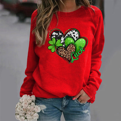 Damen Sweatshirt Kreatives Herzdesign Auffälliges Motiv