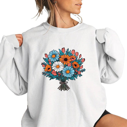 Damen Oversized Sweatshirt Florale Grafik Norvielle