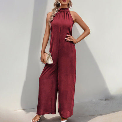Damen Jumpsuit Hochhalter mit Weitem Bein Norvielle