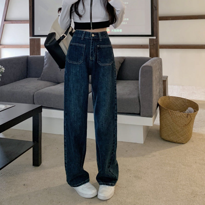 Damen High-Waist Jeans Weit Norvielle