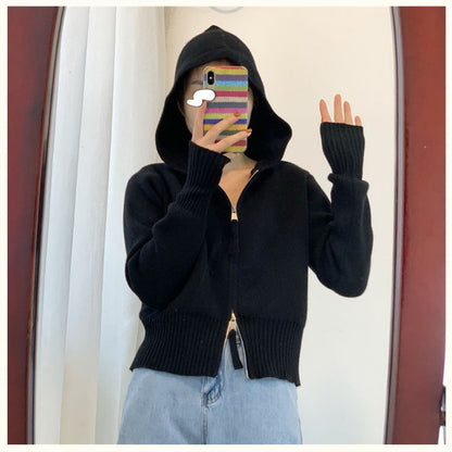 Damen Kapuzenpullover Modern Reißverschluss Tailliert Norvielle