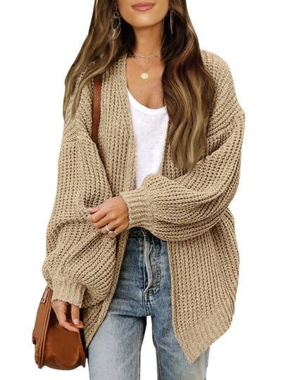 Damen Grobstrickjacke Lässiger Schnitt Überschnittene Schultern