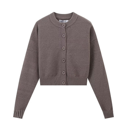 Damen Strickcardigan Kurz Knopfverschluss Norvielle