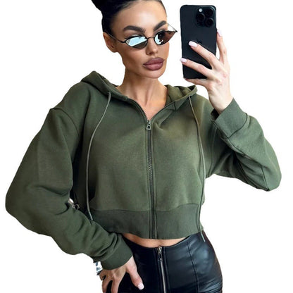Damen Cropped Zip Hoodie Norvielle