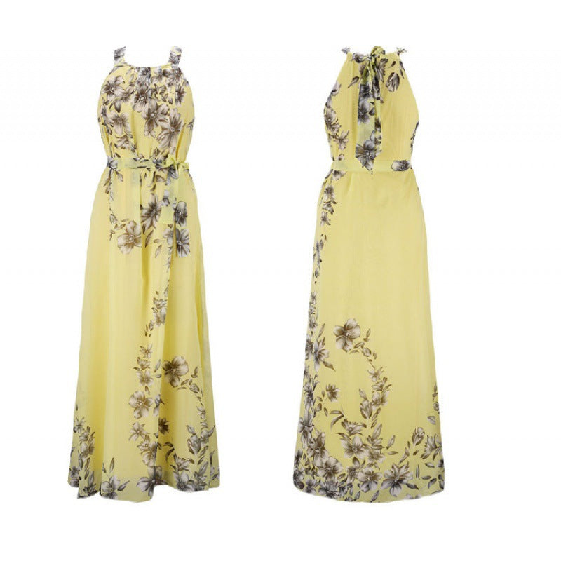 Damen Maxikleid Schulterfrei Floralmuster Norvielle