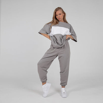 Damen Loungewear-Set Oversized Oberteil Elastische Hose