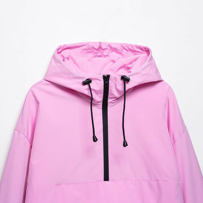 Damen Freizeitjacke Verstellbarer Kapuzenkragen Praktische Taschen