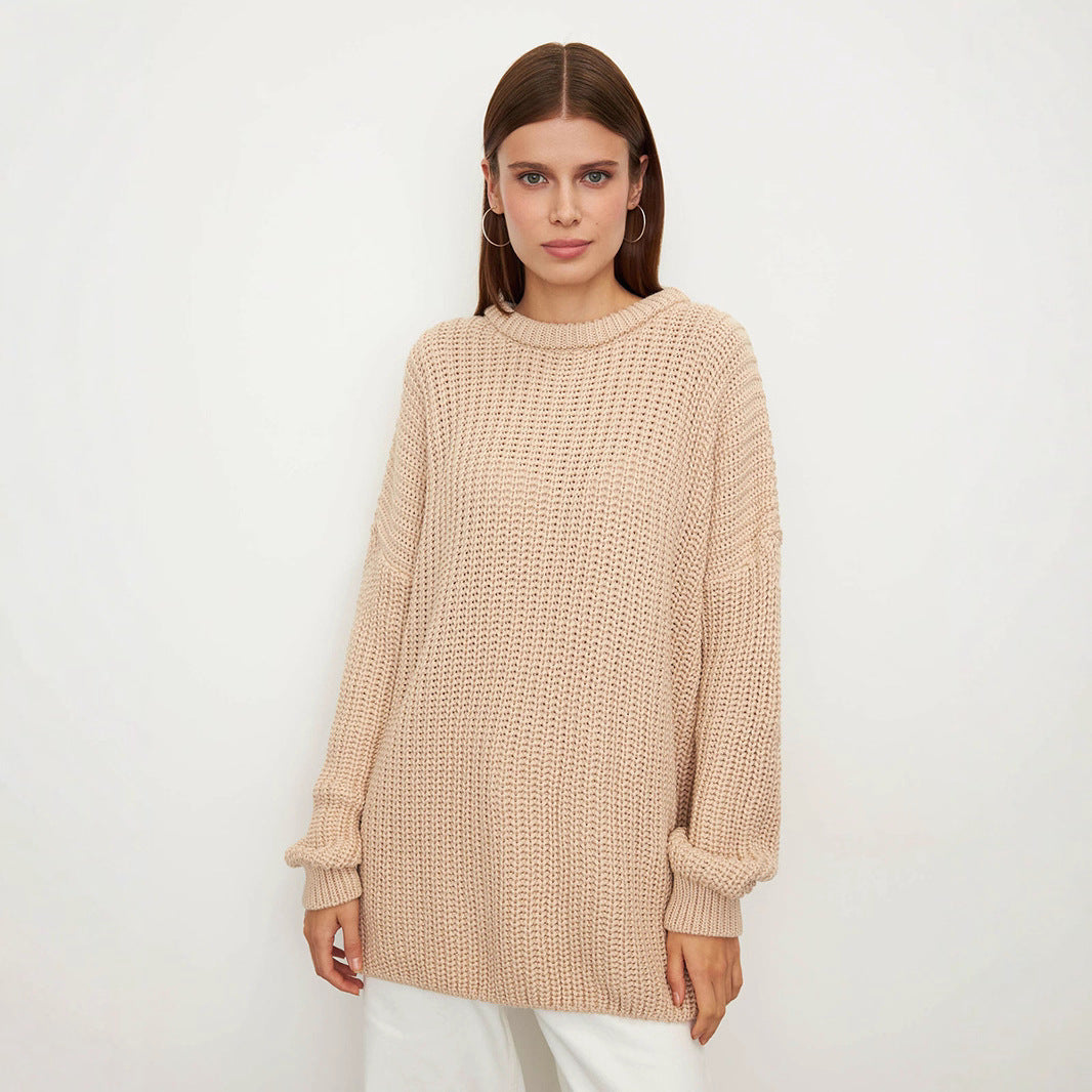 Damen Oversized Strickpullover Lässiger Schnitt