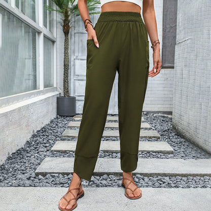 Damen Freizeithose Elastischer Taillenbund Bequem Norvielle - Norvielle