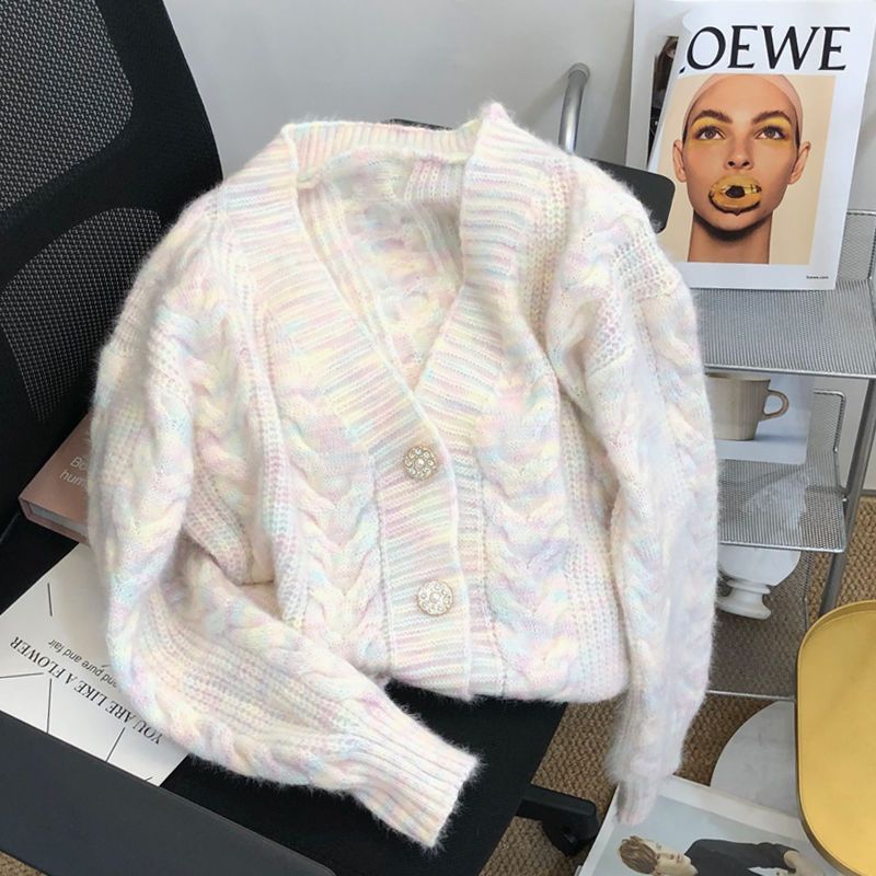 Damen Strickjacke Kuschelig Zopfmuster Edle Knöpfe Norvielle