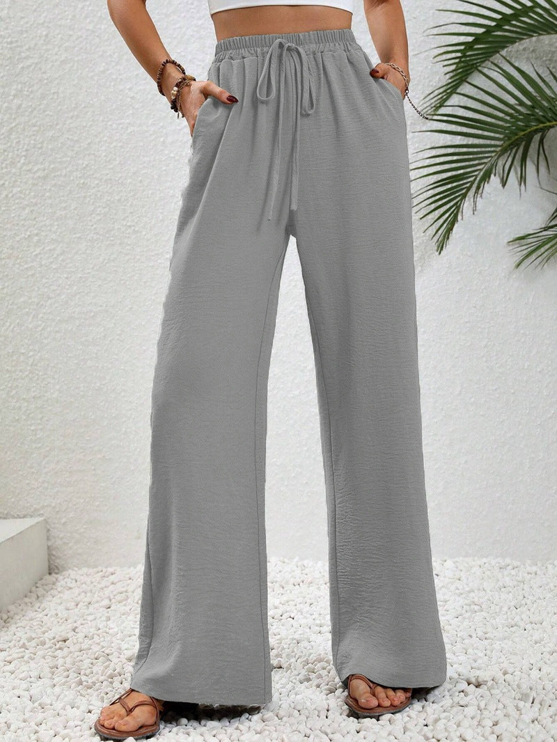 Damen Sommerhose Elastischer Bund Weite Passform Beige