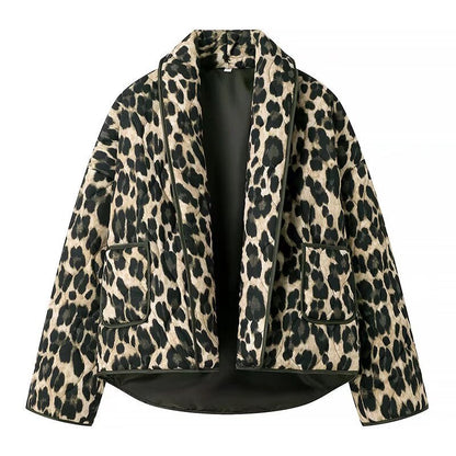 Damen Steppjacke Leopardenmuster Norvielle - Norvielle