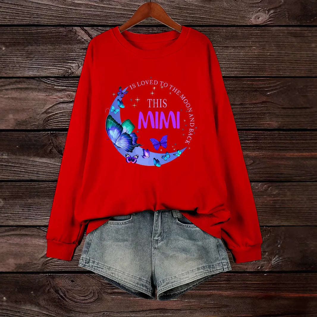 Damen Sweatshirt Grafikdesign Baumwolle