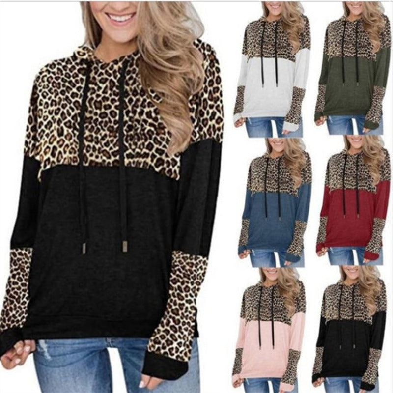 Damen Kapuzenpullover Leopardenmuster Lässig Norvielle - Norvielle